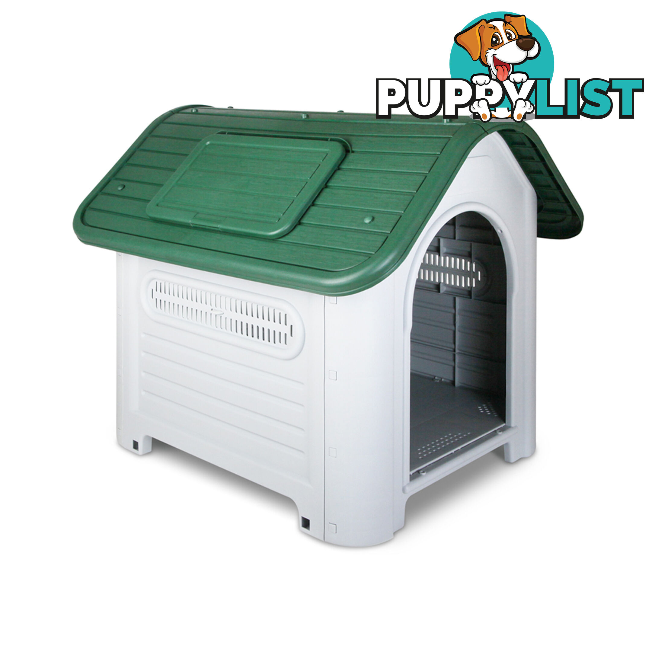 Large Weatherproof Plastic Dog Kennel Pet Puppy Outdoor Indoor Garden Dog House