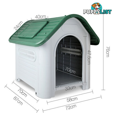 Large Weatherproof Plastic Dog Kennel Pet Puppy Outdoor Indoor Garden Dog House