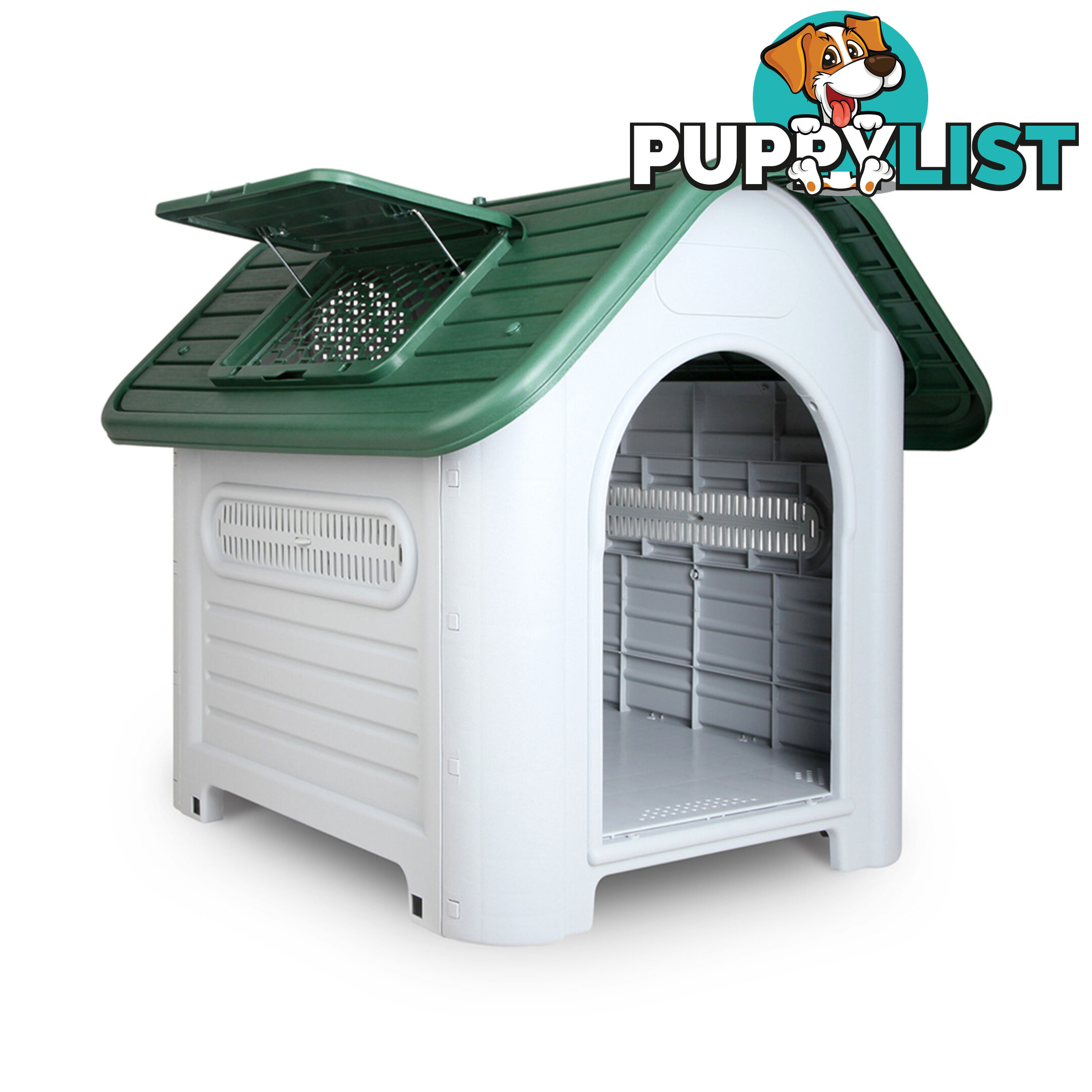 Large Weatherproof Plastic Dog Kennel Pet Puppy Outdoor Indoor Garden Dog House