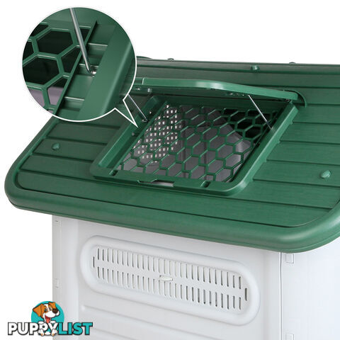 Large Weatherproof Plastic Dog Kennel Pet Puppy Outdoor Indoor Garden Dog House