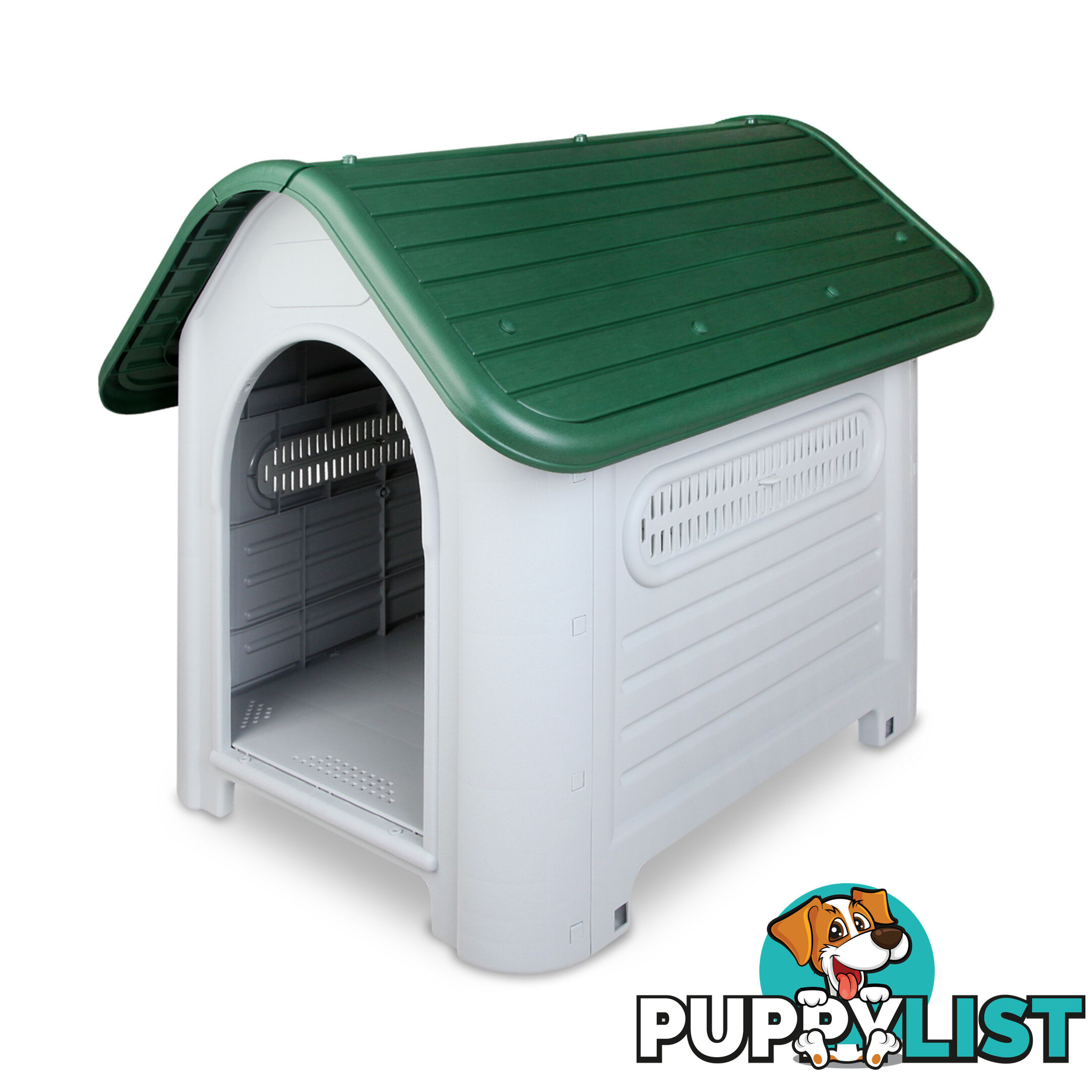 Large Weatherproof Plastic Dog Kennel Pet Puppy Outdoor Indoor Garden Dog House