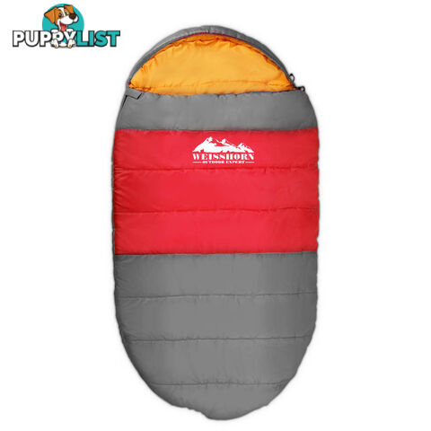 Outdoor Camping Sleeping Bag Winter Pebble Thermal Tent Hiking King Red -15_C