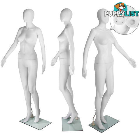 Full Body Female Mannequin Cloth Display Tailor Dressmaker Egg Head White 175cm