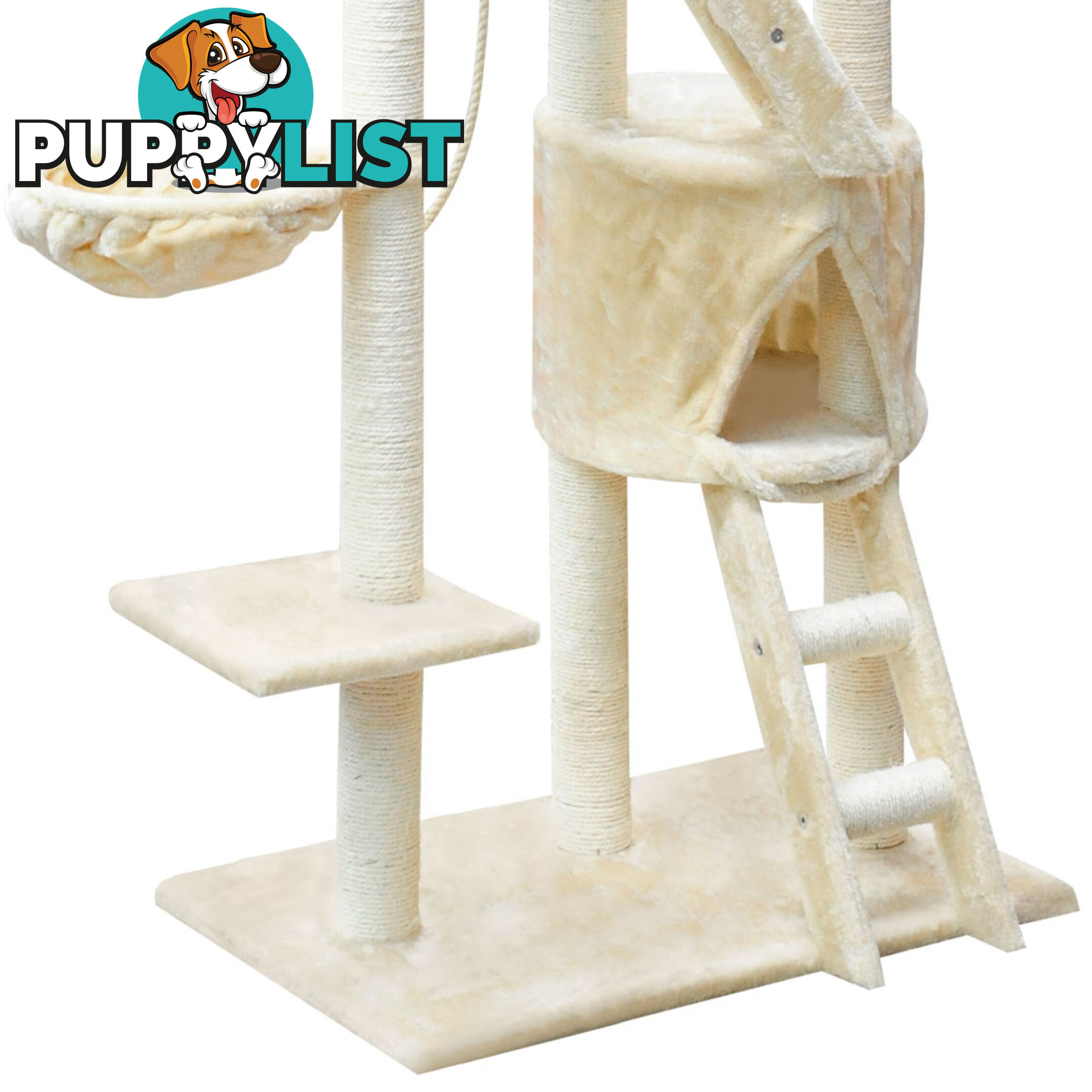 Large Cat Scratching Poles Tree Multi Level Climber Pet Toy Gym House Beige 2.4M