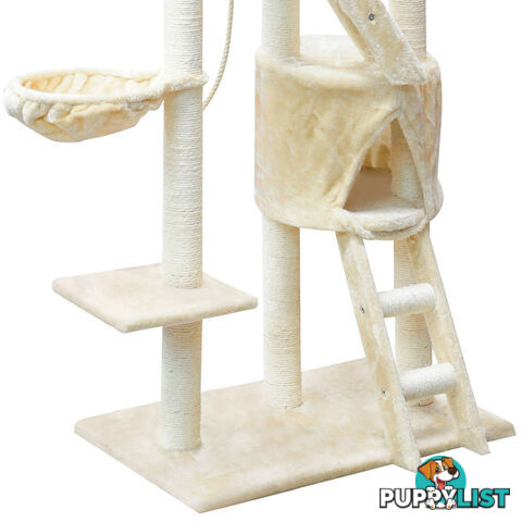 Large Cat Scratching Poles Tree Multi Level Climber Pet Toy Gym House Beige 2.4M