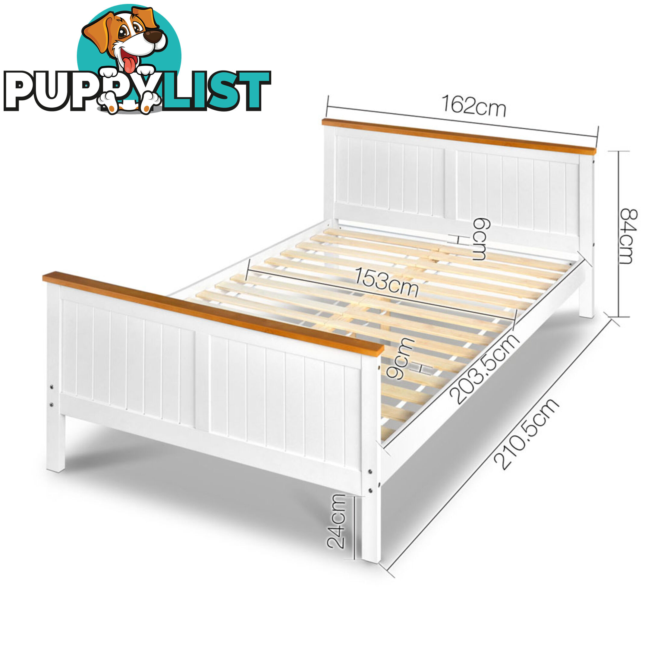 Pine Wood Queen Bed Frame