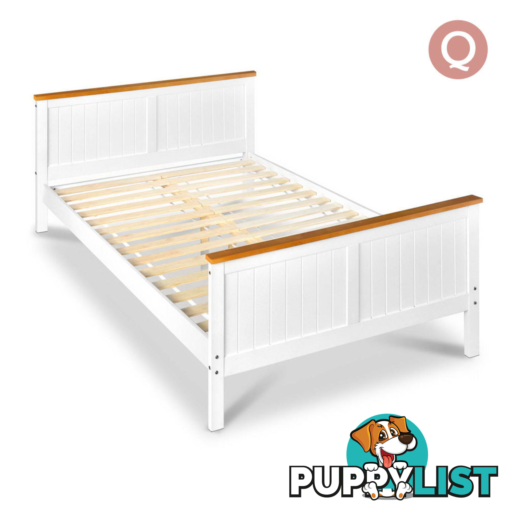 Pine Wood Queen Bed Frame