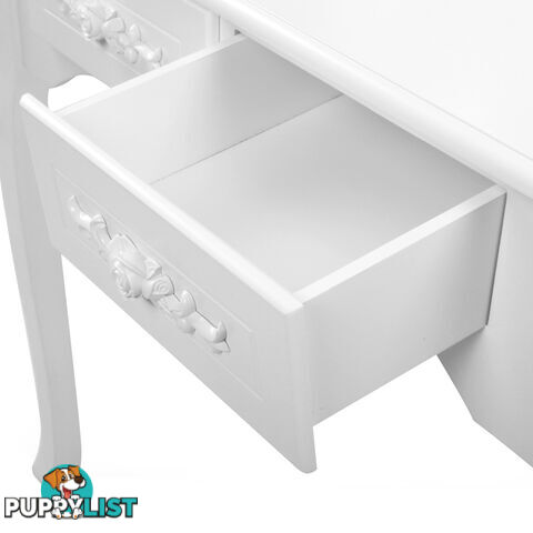 4 Drawer Dressing Table w/ Mirror White