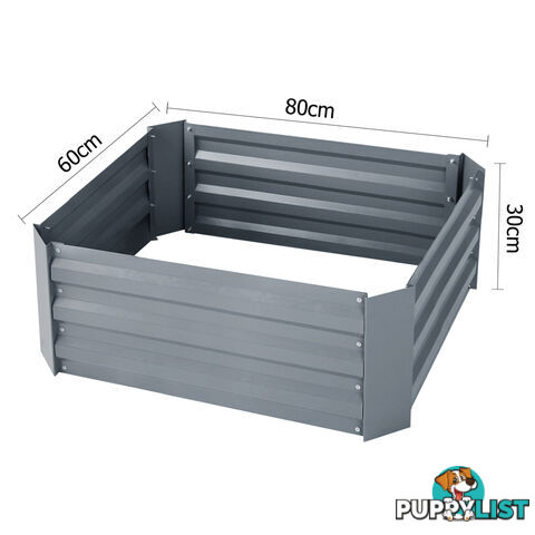 Galvanised Raised Garden Bed 80 x 60cm Grey