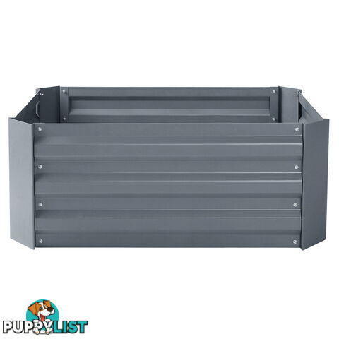 Galvanised Raised Garden Bed 80 x 60cm Grey