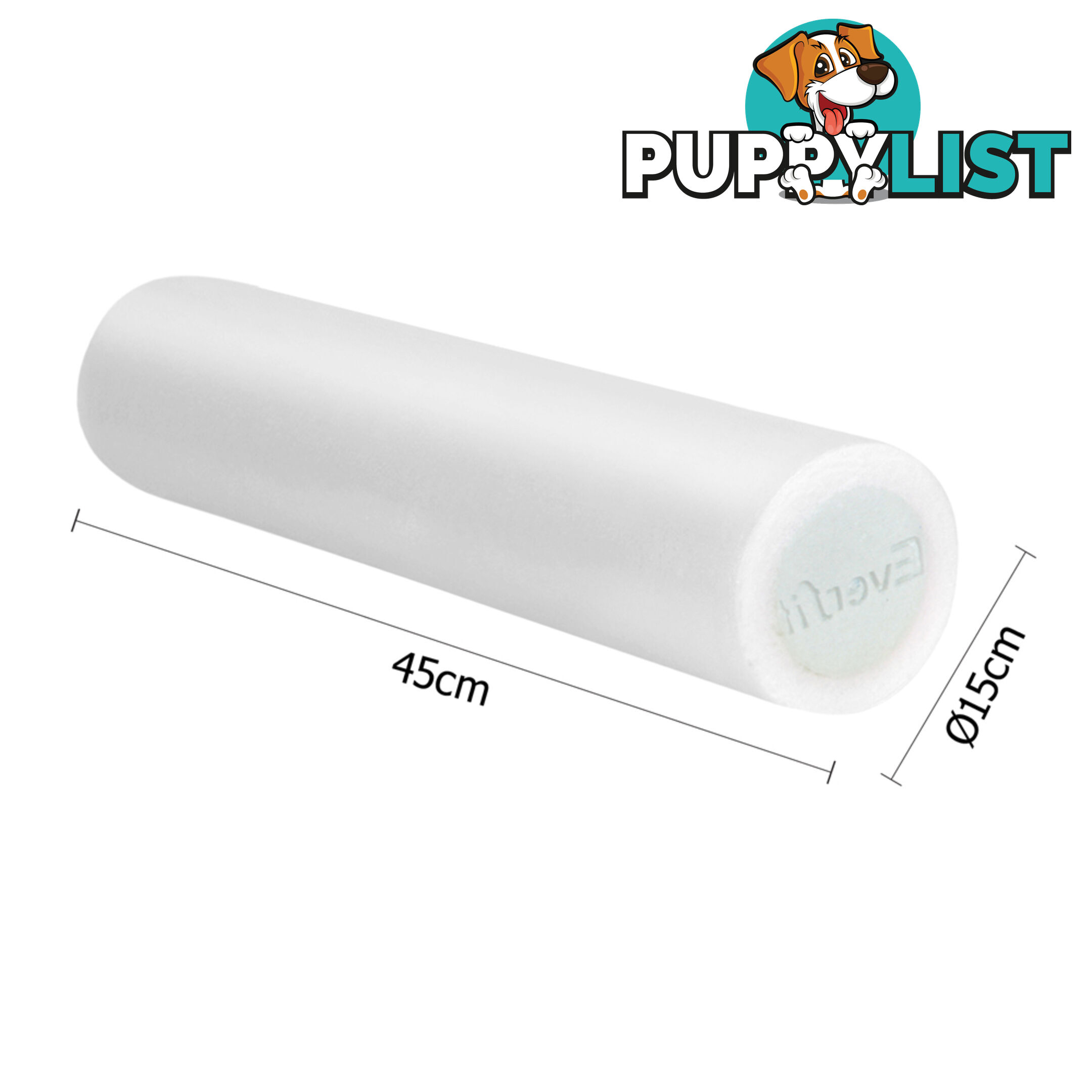 45cm EPE Foam Roller Yoga Gym Pilates Physio Stick Exercise Back Massage White