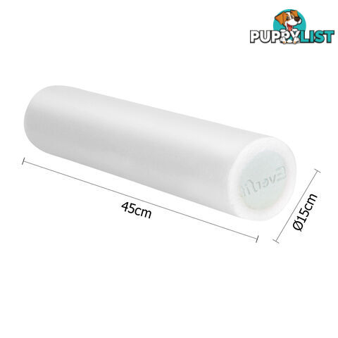 45cm EPE Foam Roller Yoga Gym Pilates Physio Stick Exercise Back Massage White