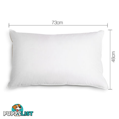 New 4 x Firm Bed Pillows Set Cotton Cover Family Hotel Air BNB 73 x 48cm