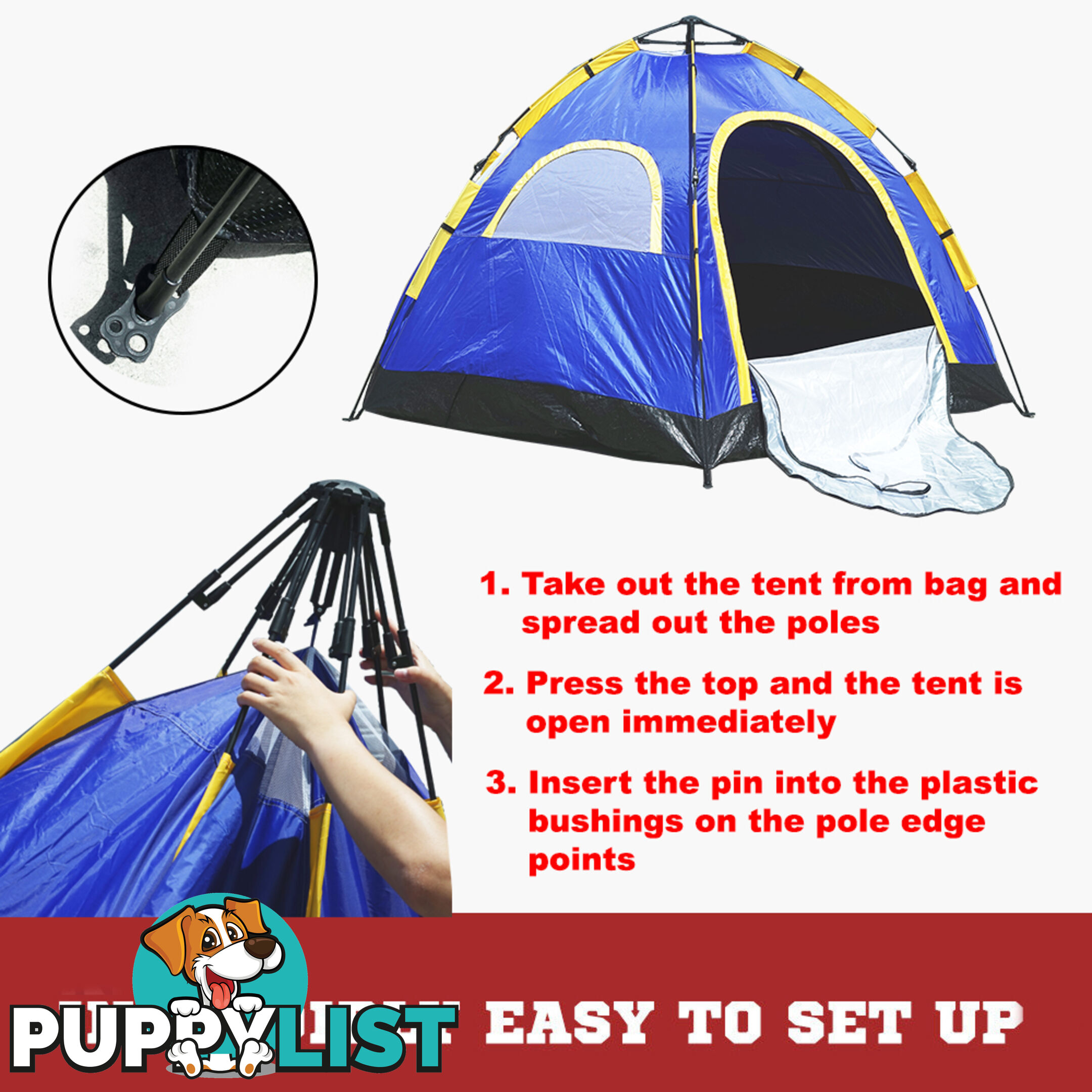 Seconds Up! 6 Person Camping Tent Hiking Fishing Waterproof Instant POP UP