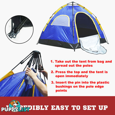 Seconds Up! 6 Person Camping Tent Hiking Fishing Waterproof Instant POP UP