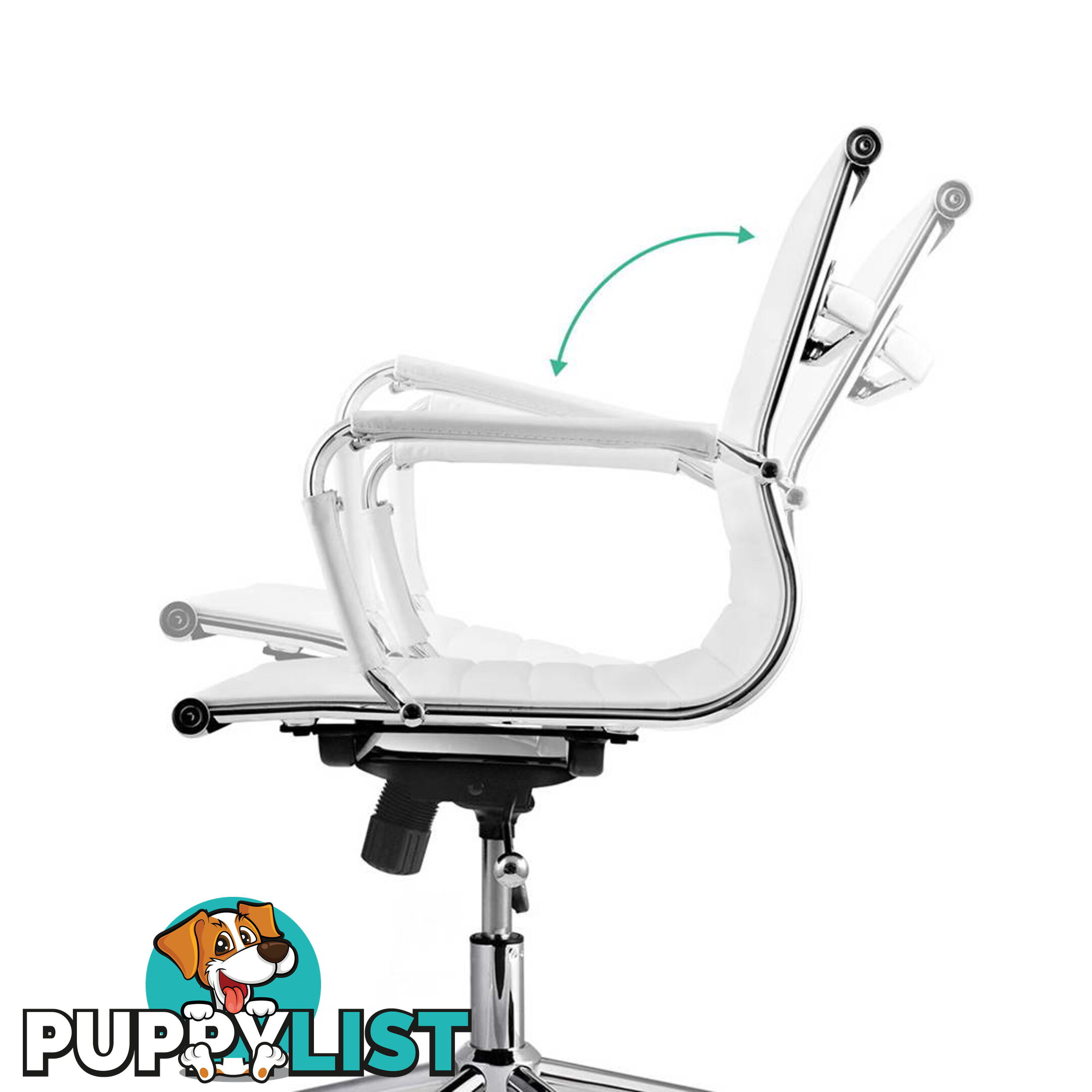 PU Leather Executive Office Computer Chair Eames Replica Ergonomic Chair White