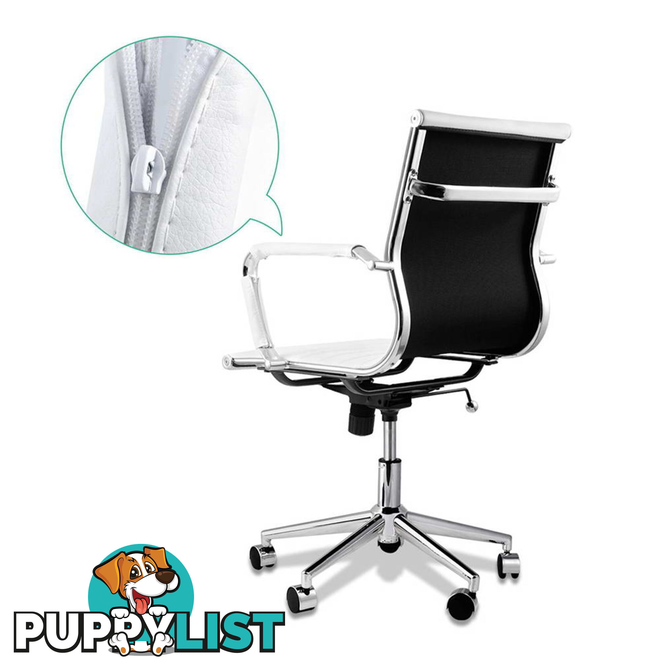 PU Leather Executive Office Computer Chair Eames Replica Ergonomic Chair White