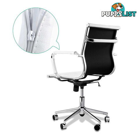 PU Leather Executive Office Computer Chair Eames Replica Ergonomic Chair White