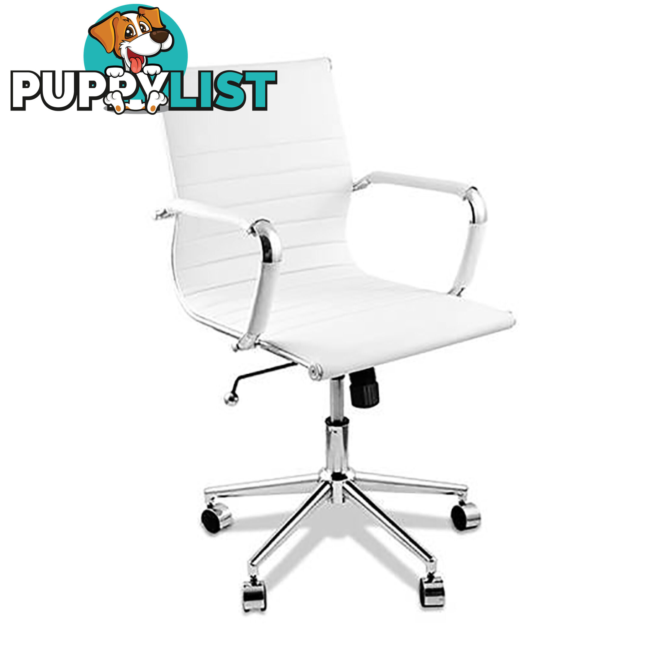 PU Leather Executive Office Computer Chair Eames Replica Ergonomic Chair White