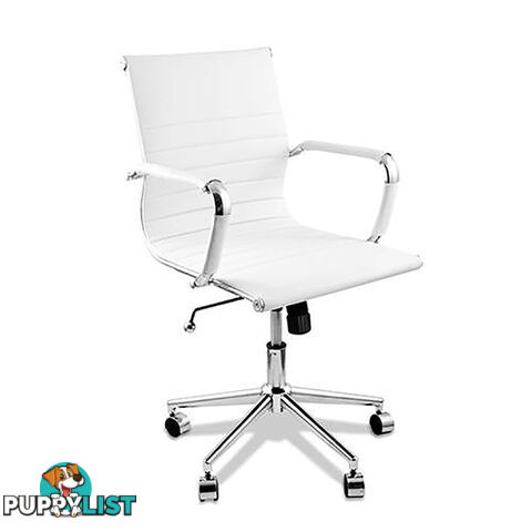 PU Leather Executive Office Computer Chair Eames Replica Ergonomic Chair White