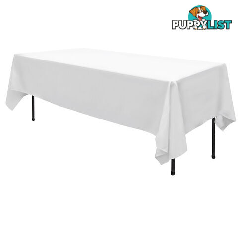 6 Pcs Wedding Table Cloth Rectangle 259cm White