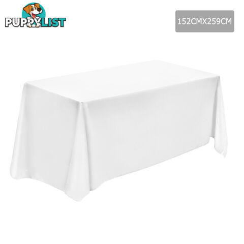 6 Pcs Wedding Table Cloth Rectangle 259cm White