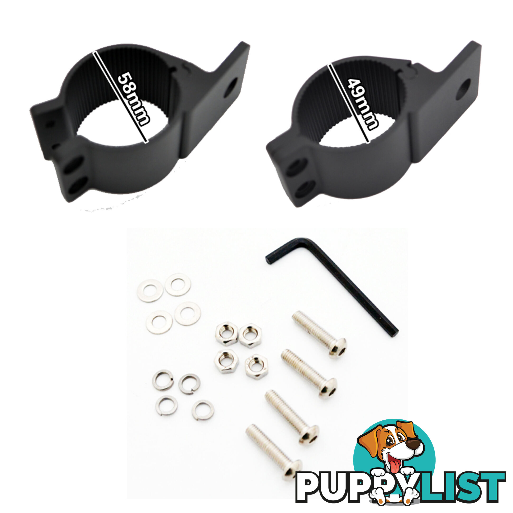 PAIR Bullbar Mounting Bracket Clamp FOR LIGHT BAR Rigid HID ARB MOUNT 49 54mm