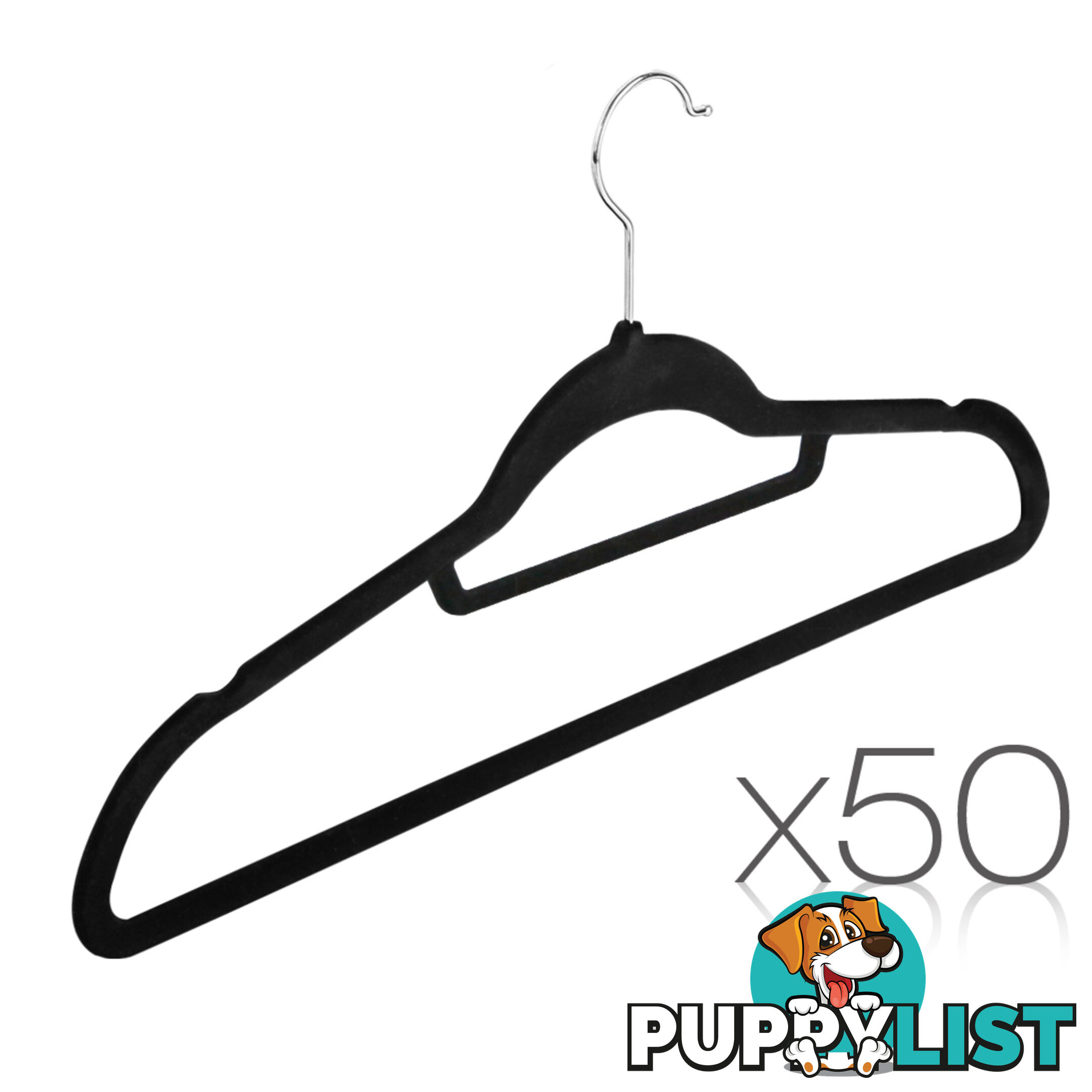 50 Pack Velvet Hangers with Tie Bar