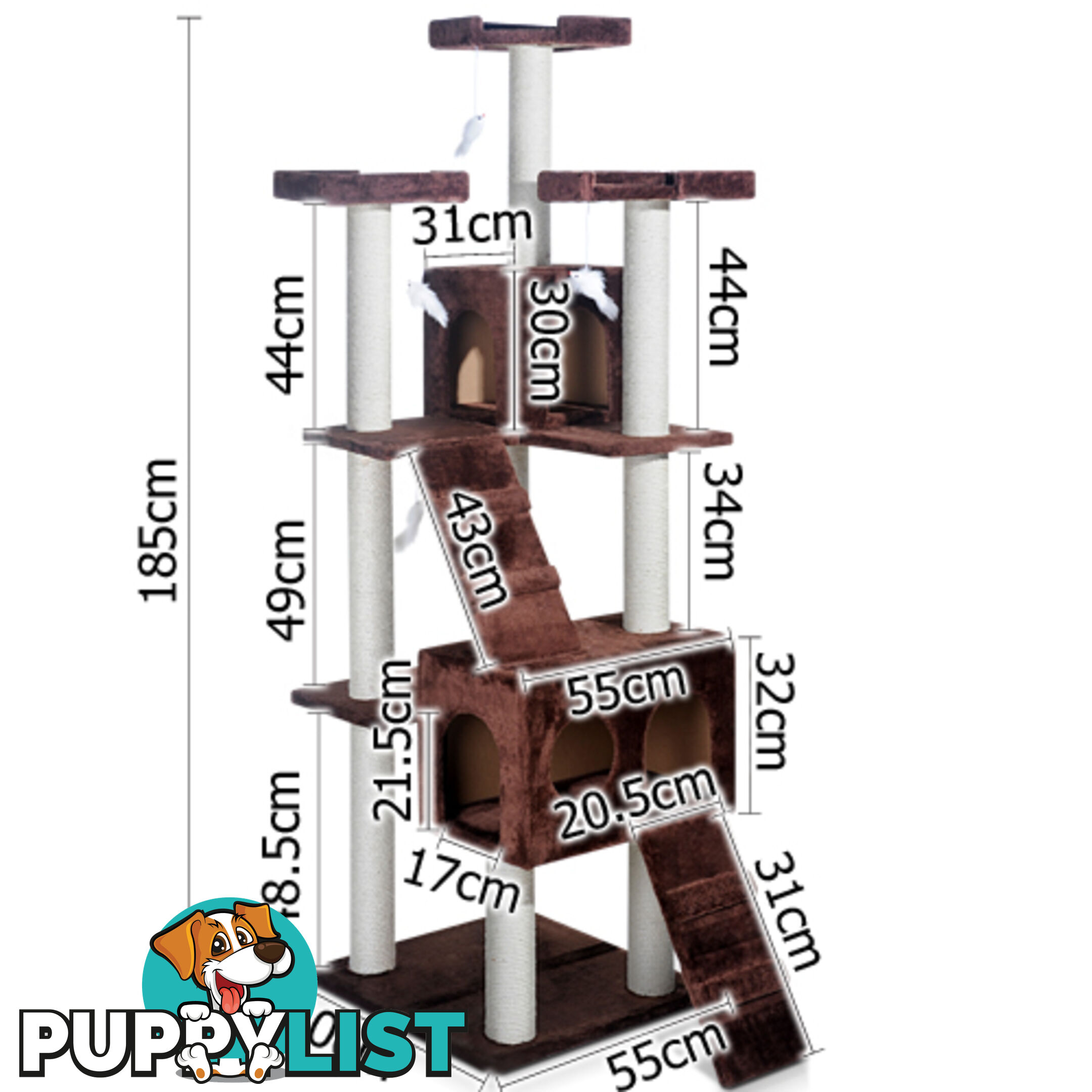 Giant Cat Scratching Poles Tree Multi Level Cat Post Pet Tower Gym House Choc