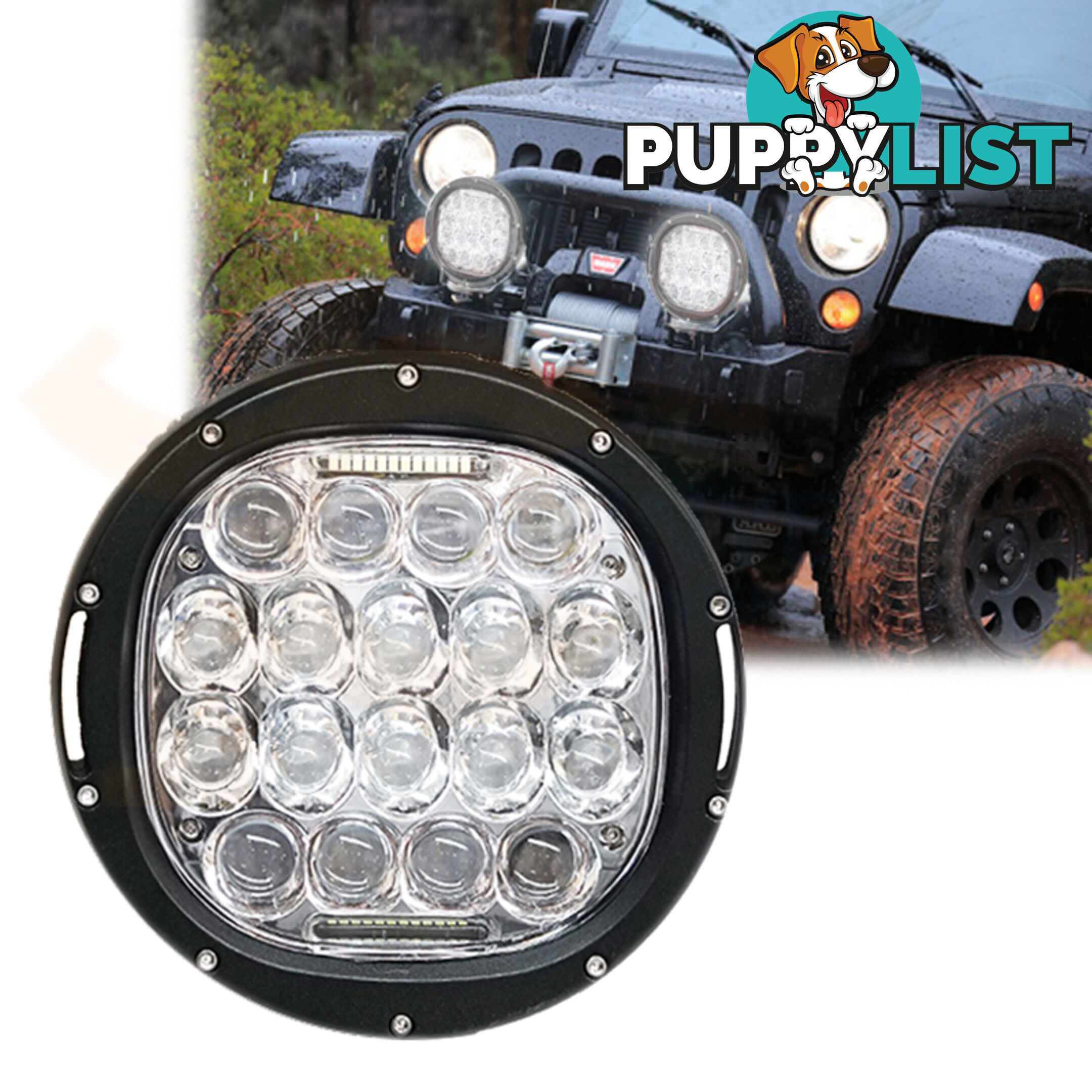 PAIR 185W CREE LED Driving Light Offroad Spotlights DRL Replace HID Bar 96W Blk