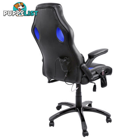 Executive Office Computer Chair 8 Point Massage Heated PU Leather Recliner