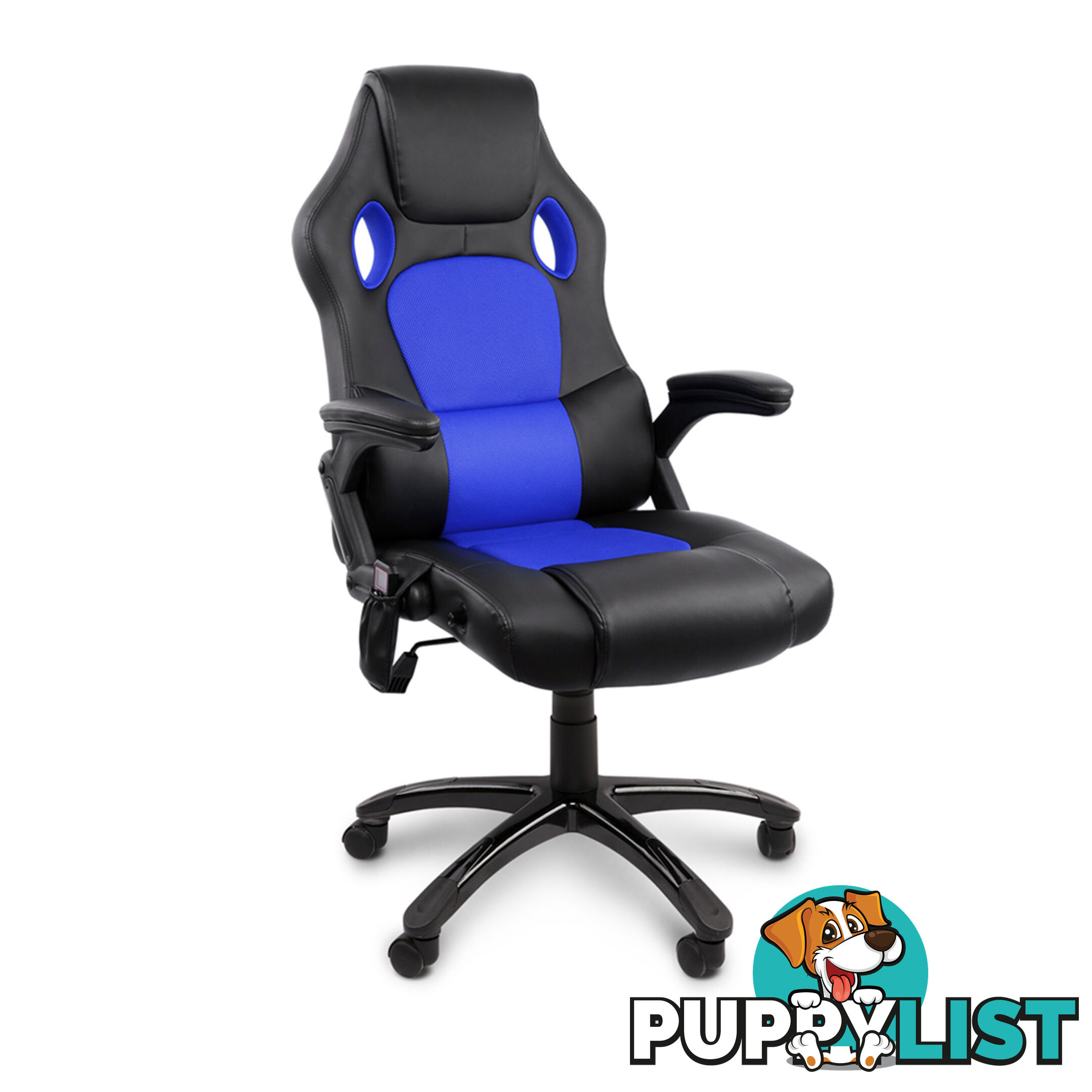 Executive Office Computer Chair 8 Point Massage Heated PU Leather Recliner