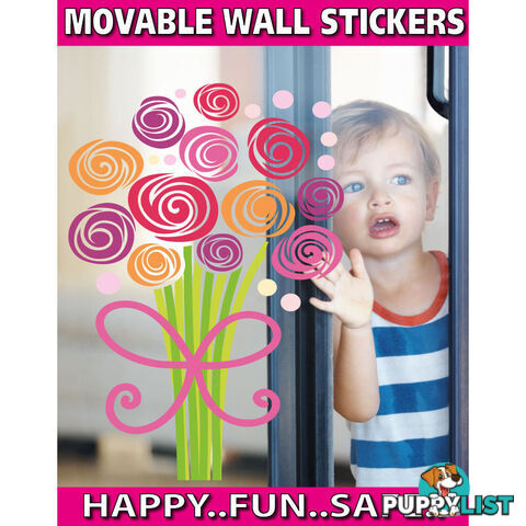 Medium Size Bouquet of Flowers Wall Stickers - Totally Movable