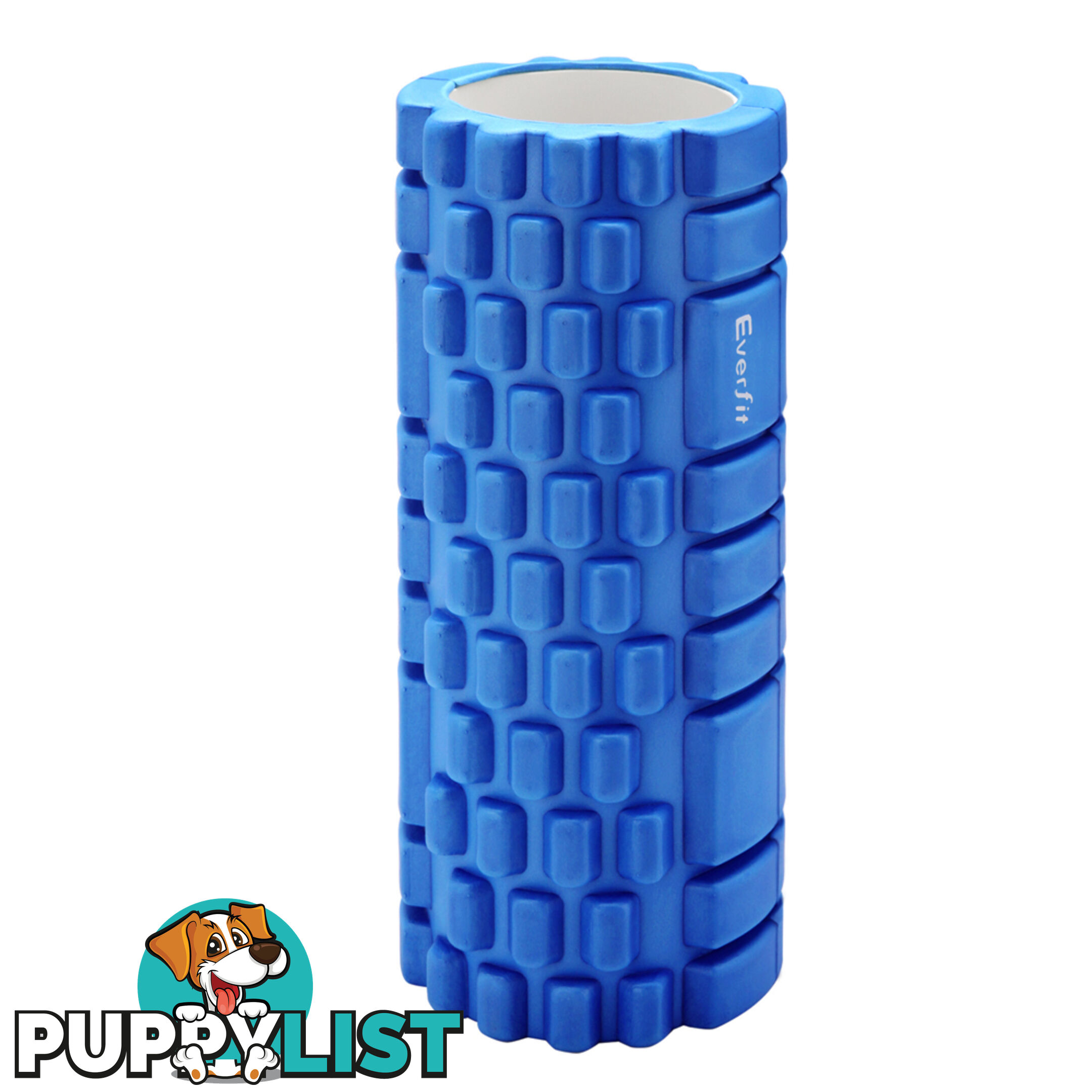 Yoga EVA Grid Foam Roller Gym Pilates Physio Massage Trigger Point Blue 33x14cm