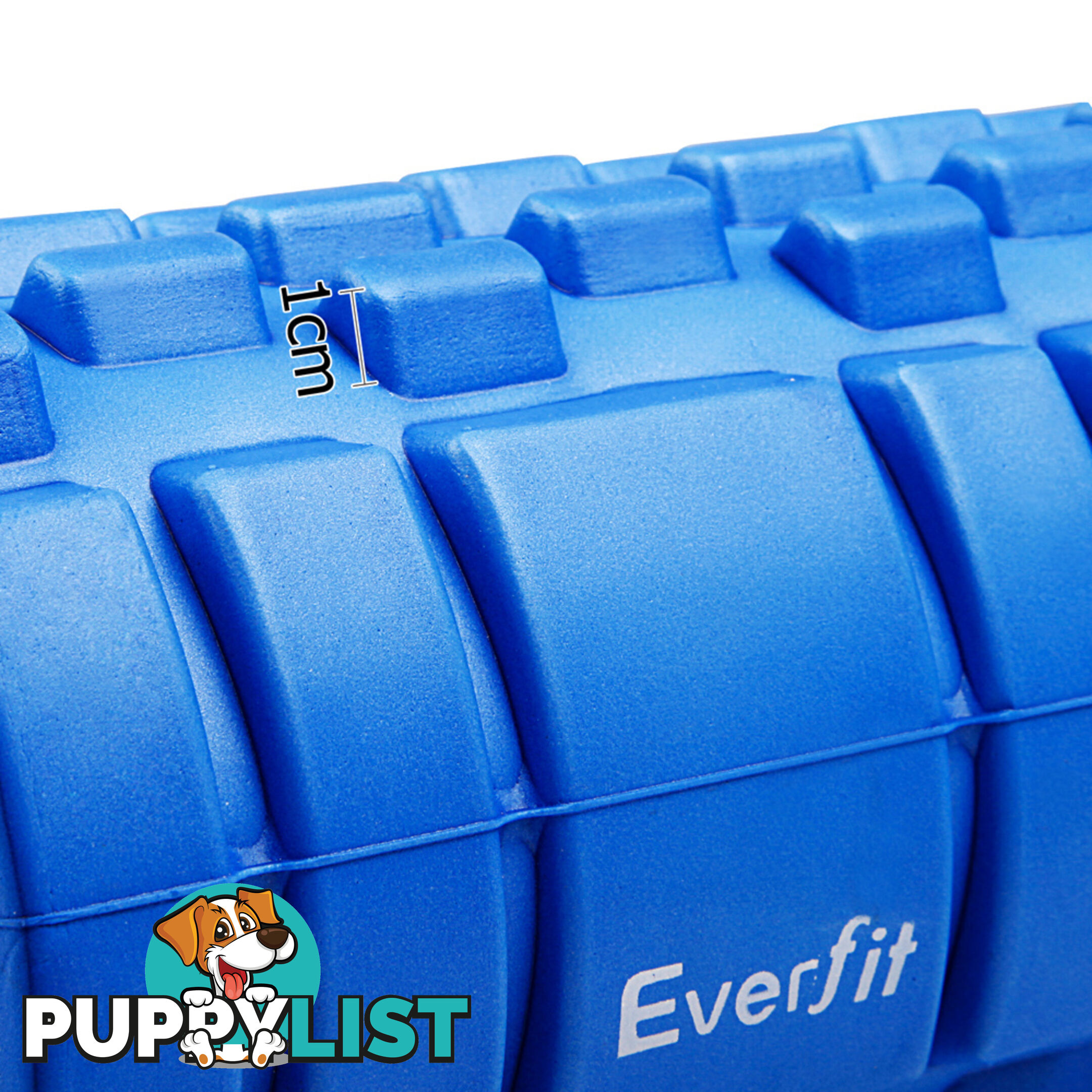 Yoga EVA Grid Foam Roller Gym Pilates Physio Massage Trigger Point Blue 33x14cm