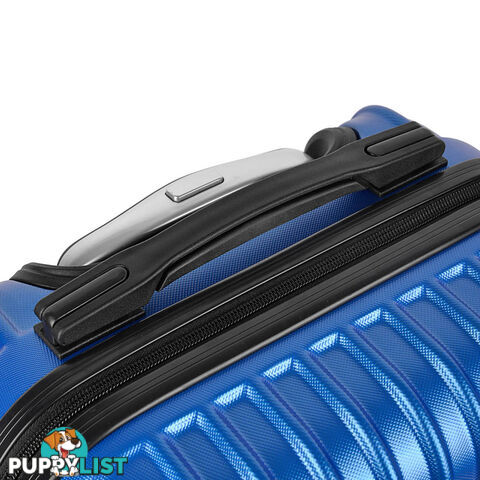 2PCS Travel Luggage Set Hard Shell Super Lightweight Suitcase Spinner Wheel Blue