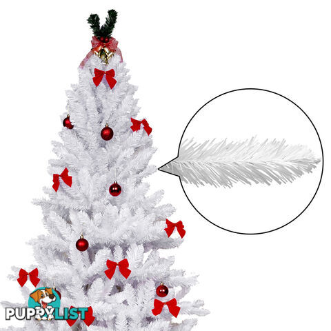 6FT Christmas Tree Free Ornament 1.8M Xmas Trees Decorate Metal Base White