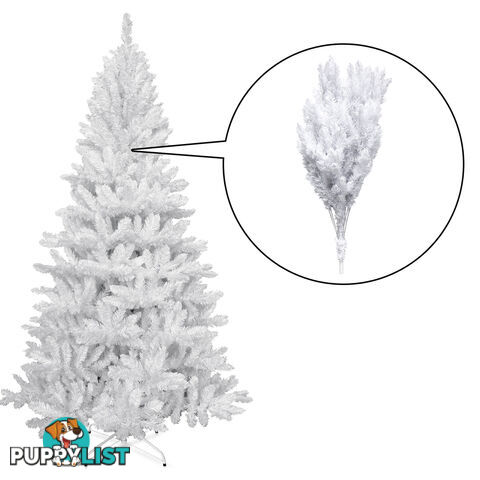 6FT Christmas Tree Free Ornament 1.8M Xmas Trees Decorate Metal Base White