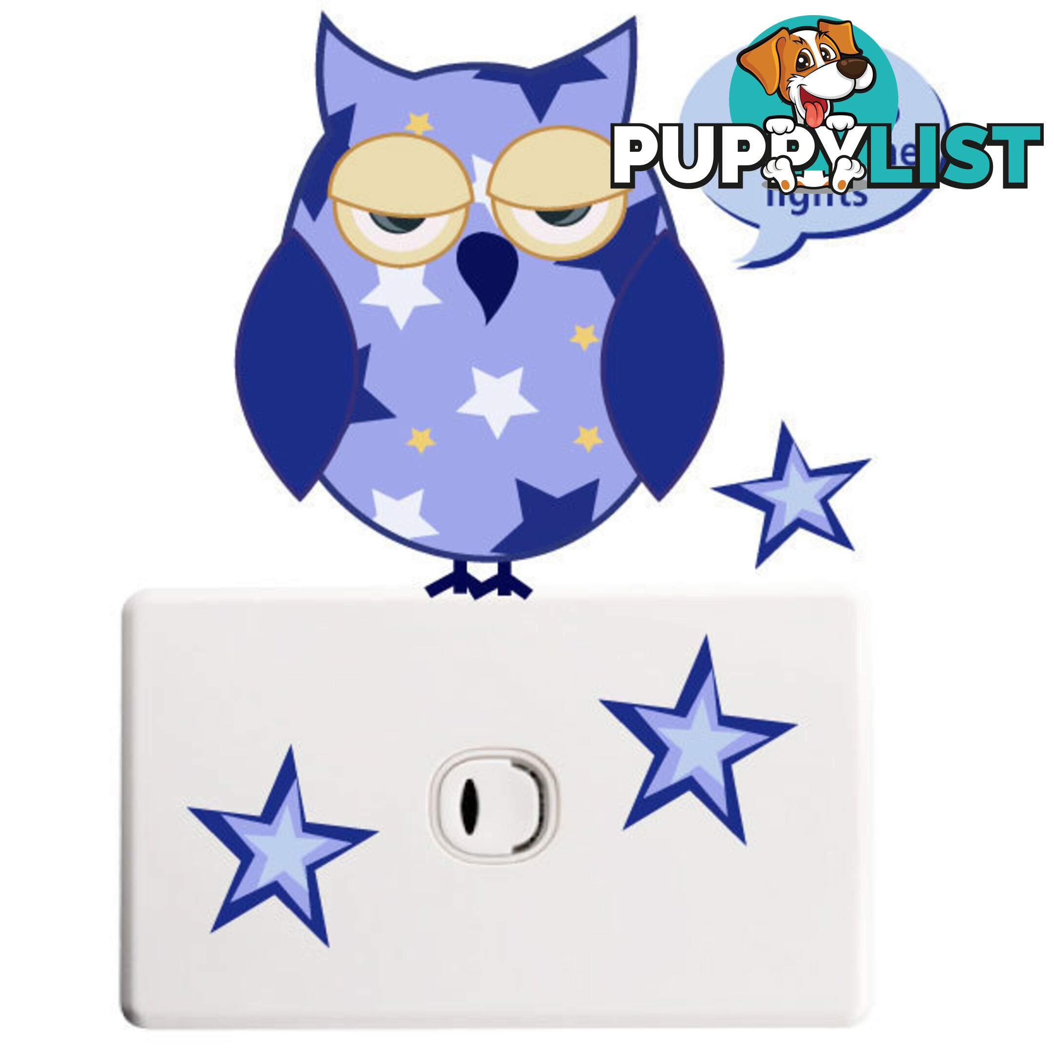 Owls Light Switch Stickers - Totally Movable and Reusable