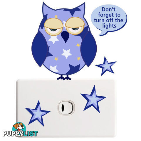 Owls Light Switch Stickers - Totally Movable and Reusable