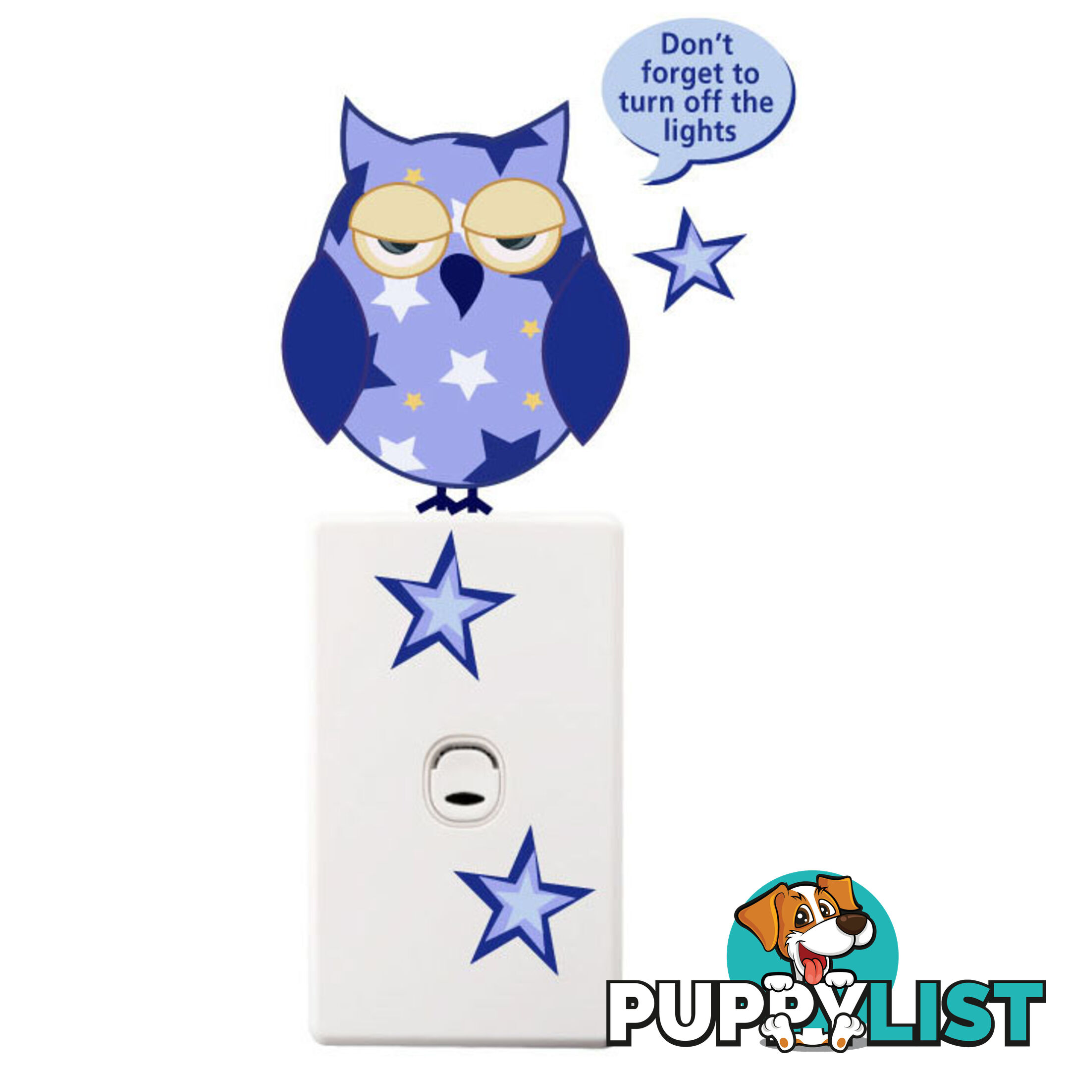 Owls Light Switch Stickers - Totally Movable and Reusable