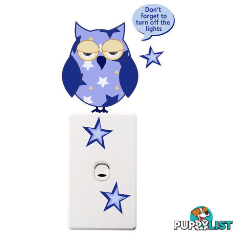 Owls Light Switch Stickers - Totally Movable and Reusable