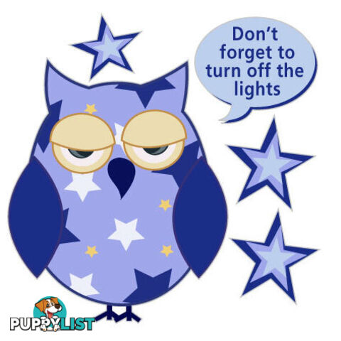 Owls Light Switch Stickers - Totally Movable and Reusable