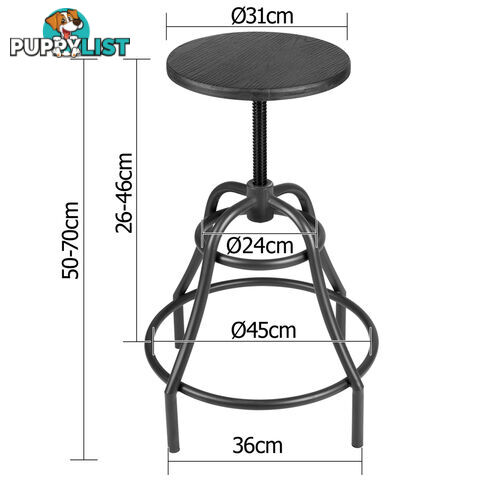 Vintage Retro Industrial Steel Bar Stool Swivel Chair