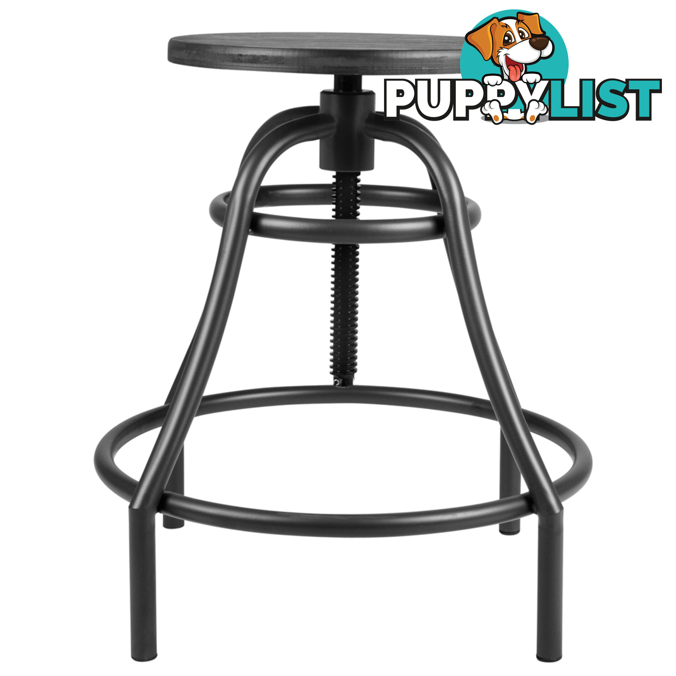 Vintage Retro Industrial Steel Bar Stool Swivel Chair