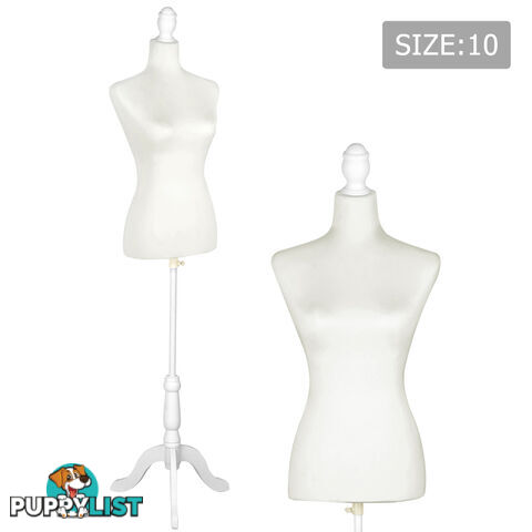 Female Mannequin Cloth Display Tailor Dressmaker White Size 10