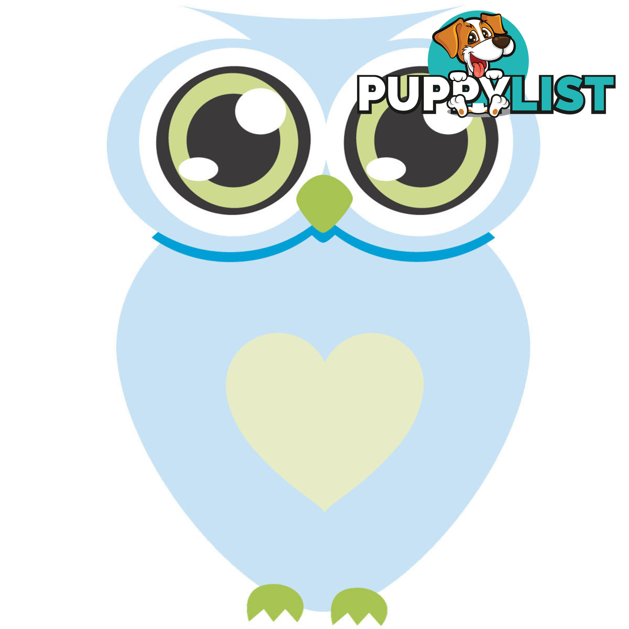 10 X Blue owl with big eyes Wall Stickers - Totally Movable