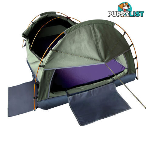 Double Camping Canvas Swag Tent Celadon w/ Air Pillow