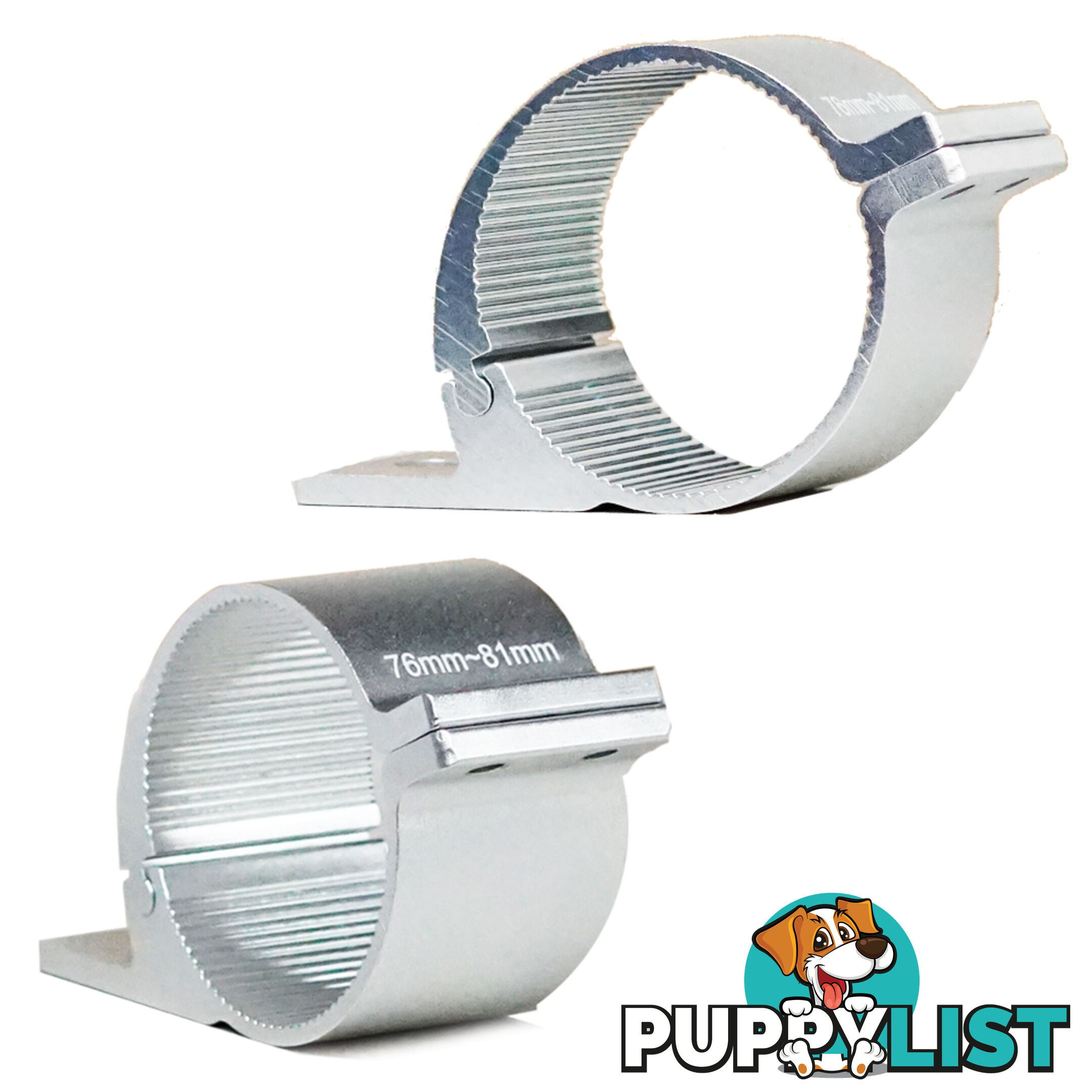 PAIR Silver Bullbar Mounting Bracket Clamp 76-81mm For LED Light Bar HID ARB