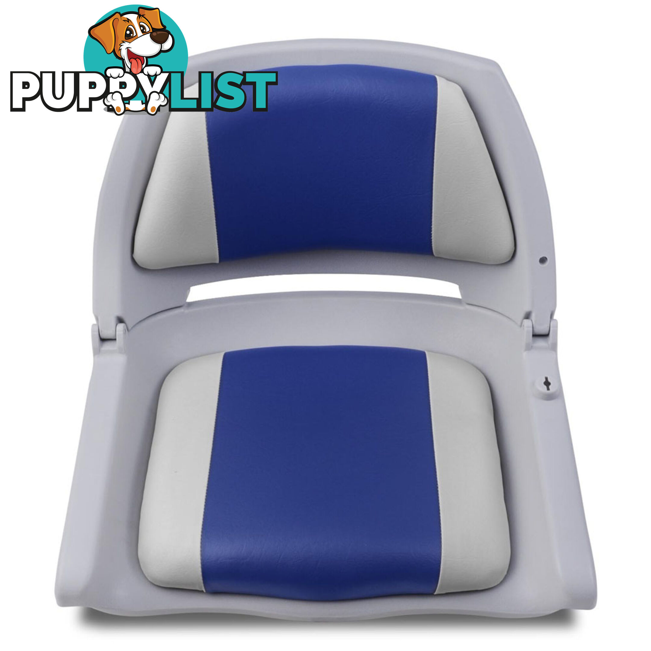 Set of 2 Swivel Folding Marine Boat Seats White Blue